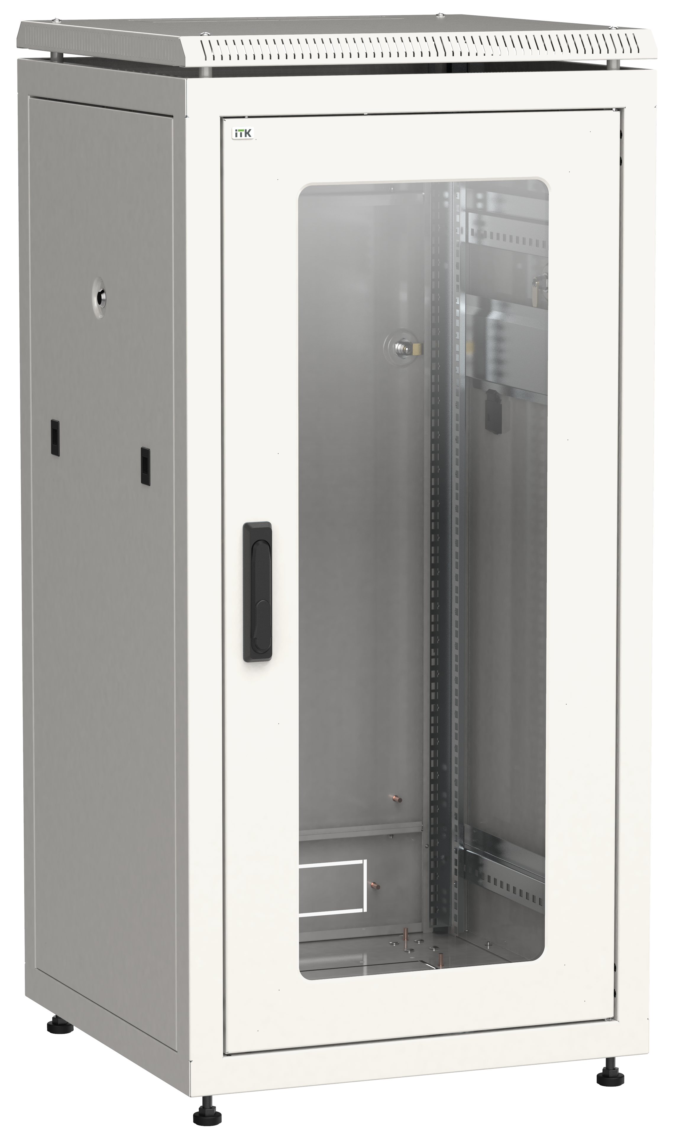 Шкаф телекоммуникационный напольный 18U 600x600 мм, стекло, серый, ITK LINEA N (LN35-18U66-G)