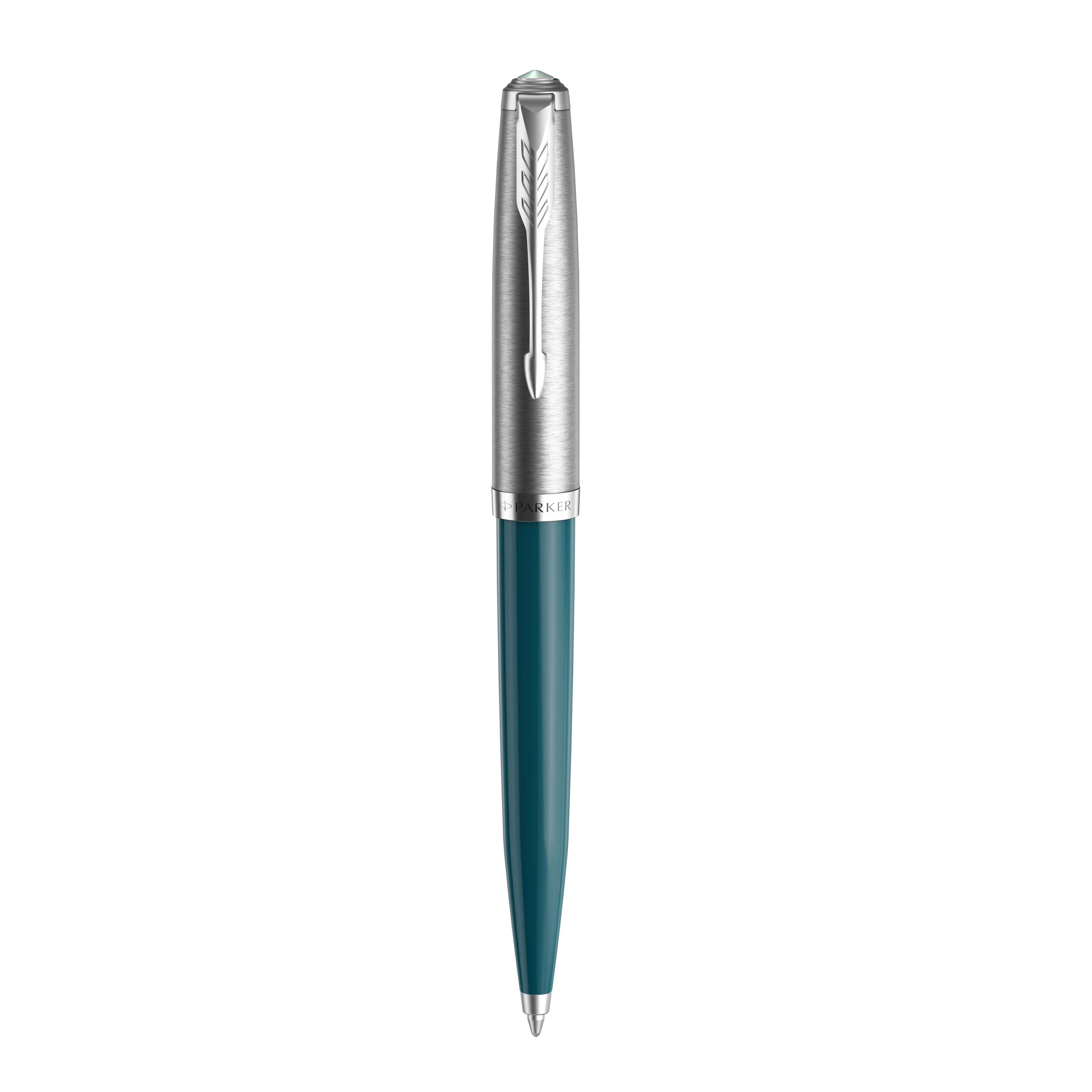 

Ручка шариковая автомат Parker Core 51 CORE TEAL BLUE CT, черный, нержавеющая сталь, палладий, пластик, подарочная упаковка (2123508), 51 CORE TEAL BLUE CT