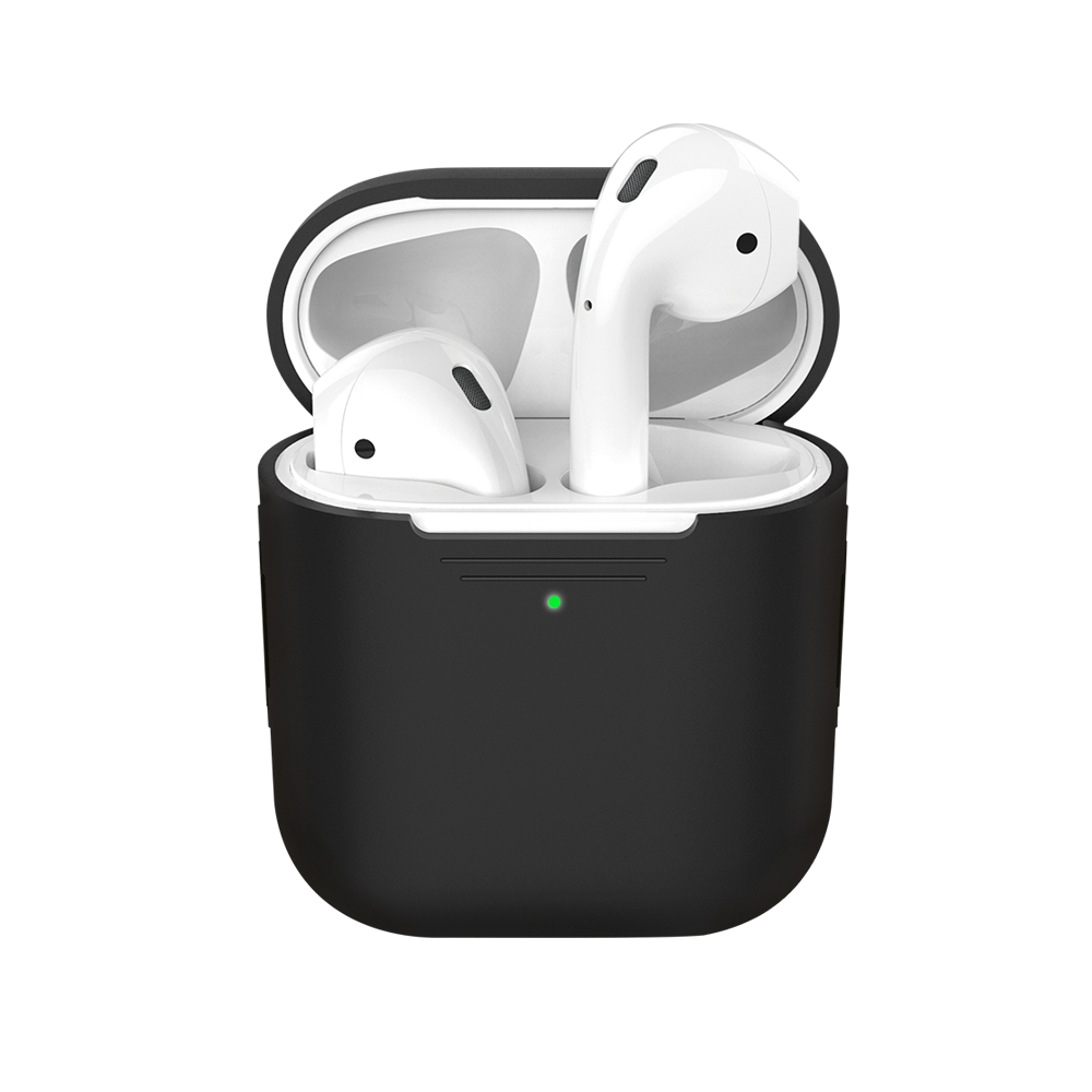 Чехол Deppa, силиконовый для Apple AirPods, черный (47005)