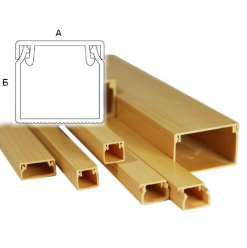 Кабель-канал 15x10 мм, профиль + крышка, бук, 1 метр, отгрузка кратно 2 метрам!, Промрукав (PR.025426)