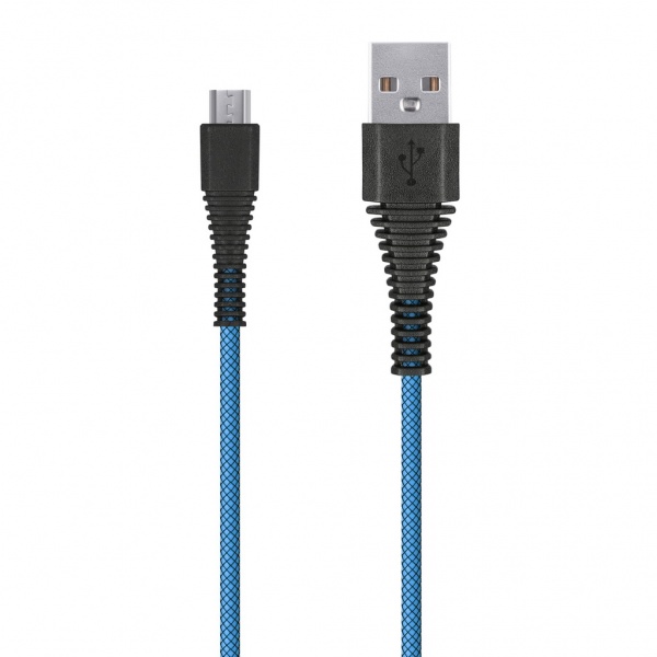 

Кабель USB 2.0(Am)-Micro USB 2.0(Bm), 2A, 2м, синий Smartbuy карбон iK-20n-2 (iK-20n-2 blue), iK-20n-2