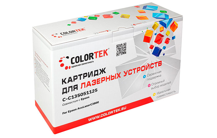 

Картридж лазерный Colortek CT-C13S051125 (C13S051125), пурпурный, 9000 страниц, совместимый для Epson AcuLaser C3800