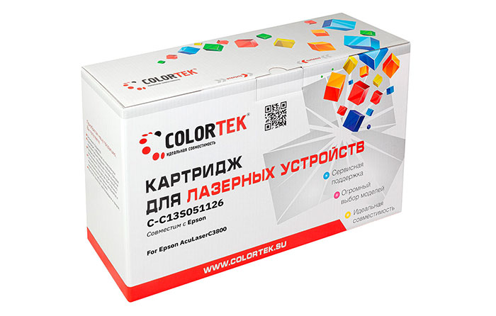 

Картридж лазерный Colortek CT-C13S051126 (C13S051126), голубой, 9000 страниц, совместимый для Epson AcuLaser C3800
