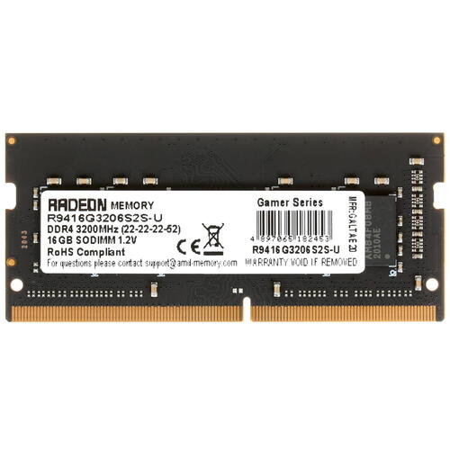 Память DDR4 SODIMM 16Gb, 3200MHz AMD (R9416G3206S2S-UO)