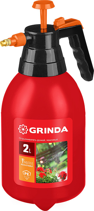 

Садовый опрыскиватель Grinda PS-2, ручной, помповый, бак 2 л, красный, PS-2