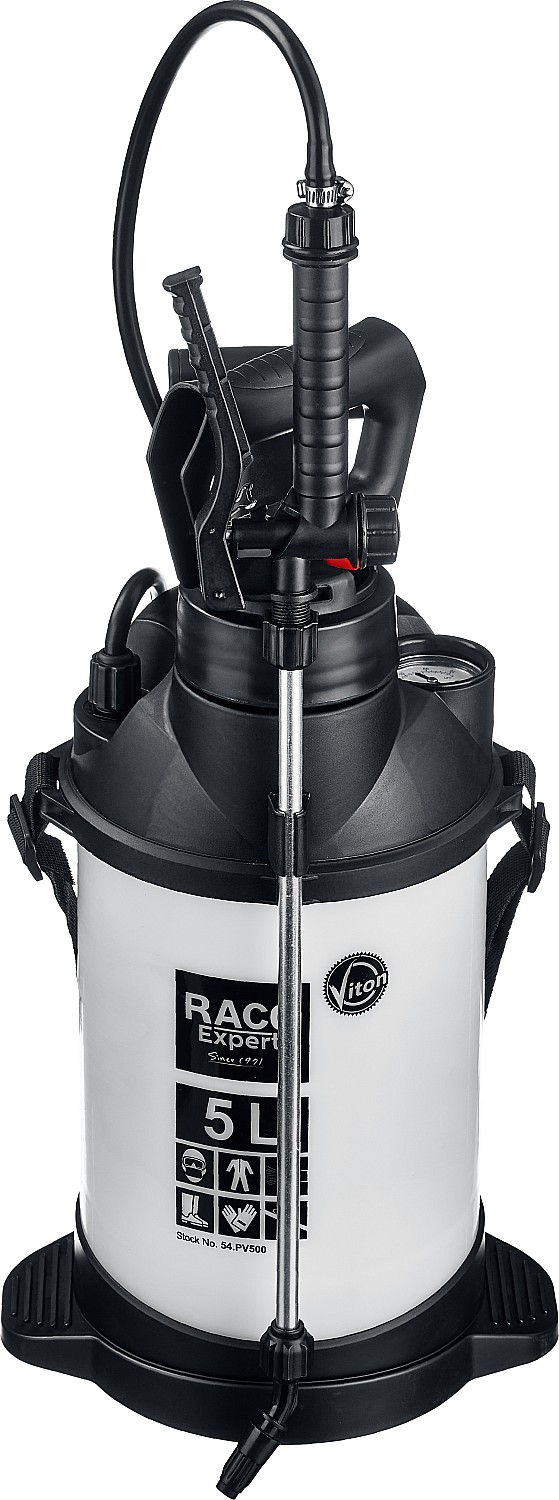 

Садовый опрыскиватель Raco Pro 500, длина шланга 25 см, ручной, помповый, бак 5 л, белый/черный (4240-54/500), Pro 500