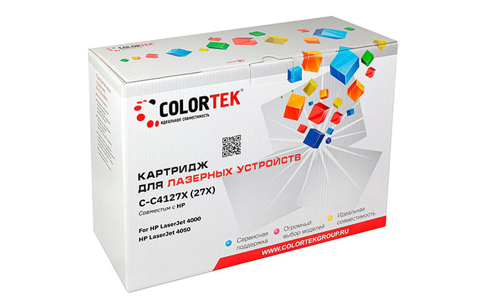 

Картридж лазерный Colortek СТ-C4127X (27X/C4127X), черный, 10000 страниц, совместимый для LJ 4000/4050