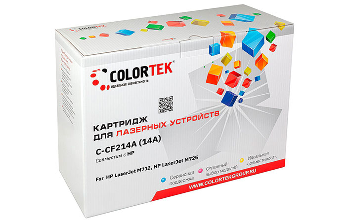 

Картридж лазерный Colortek СТ-CF214A (14A/CF214A), черный, 10000 страниц, совместимый для LJ M712/M725