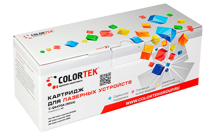 

Картридж лазерный Colortek CK-Q6470ABk (501A/Q6470A), черный, 6000 страниц, совместимый для LJ 3600n/3600/3800/3600dn, CP3505n/CP3505 без чипа