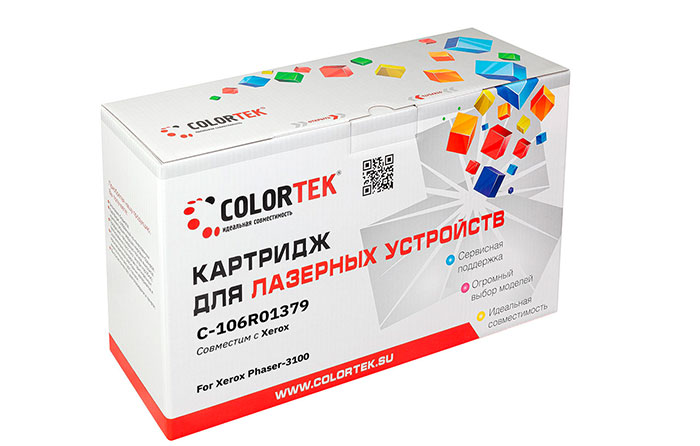 

Картридж лазерный Colortek СТ-106R01379 (106R01379), черный, 6000 страниц, совместимый для Xerox Phaser 3100MFP