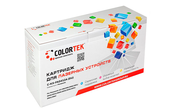 Драм-картридж (фотобарабан) лазерный Colortek CT-KXFAD412A (KX-FAD412A), черный, 6000 страниц, совместимый, для Panasonic KX-MB-1900/2000/2010/2020/2025/2030/2051/2061 - фото 1