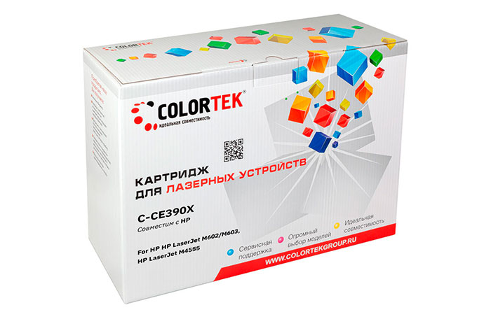 

Картридж лазерный Colortek СТ-CE390X (90X/CE390X), черный, 24000 страниц, совместимый для LJ M4555/M4555f/M4555fskm/M4555h/600/M601/M603dn