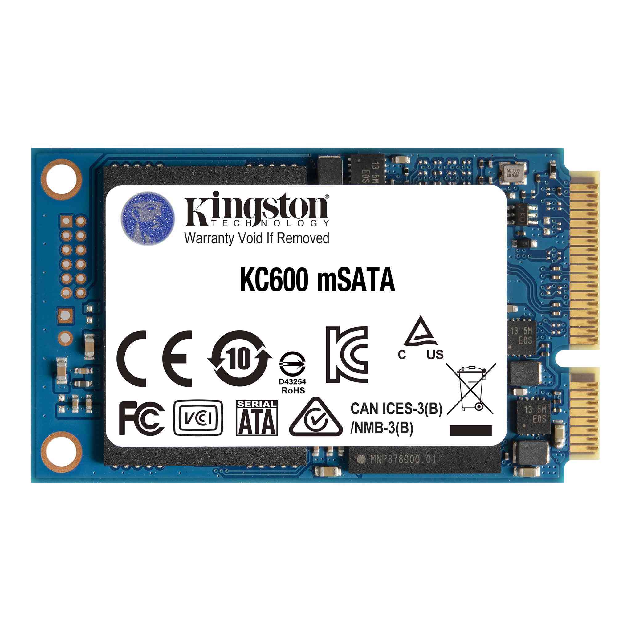 Твердотельный накопитель (SSD) Kingston 256Gb KC600, mSATA, SATA3 (SKC600MS/256G)