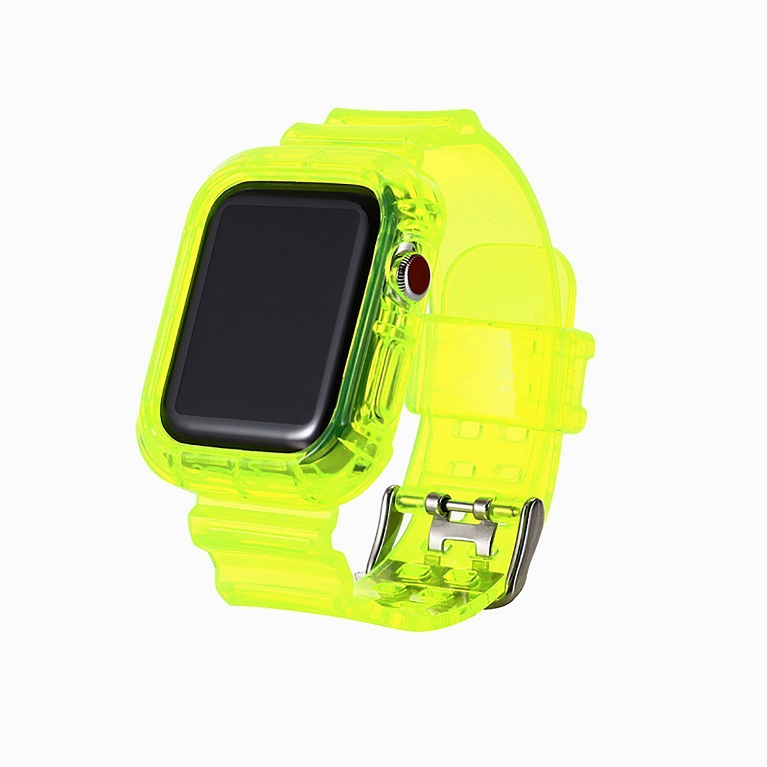 

Ремешок No name для Apple Watch 38/40 mm, прозрачный с кейсом, yellow (123203), Желтый