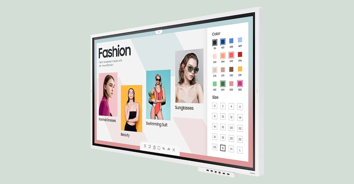 Интерактивная панель Samsung WM55R, 55", 16:9, 3840x2160, InGlass, WiFi, Ethernet, HDMI, USB, белый (LH55WMRWBGCXCI)