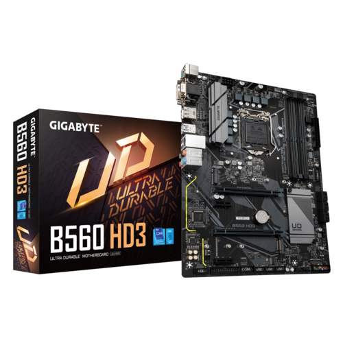 

Материнская плата GIGABYTE B560 HD3, Socket1200, Intel B560, 4xDDR4, 2PCI-Ex16, 6SATA3, 7.1-ch, GLAN, 6 USB 3.2, VGA, DVI, HDMI, DP, ATX, Retail, B560 HD3