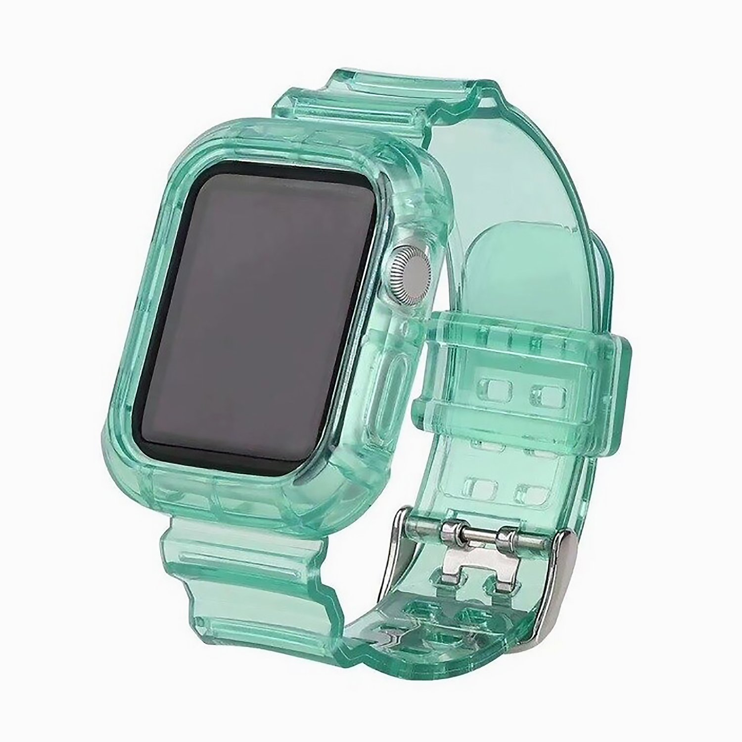 

Ремешок для Apple Watch, прозрачный с кейсом, зеленый (123333)