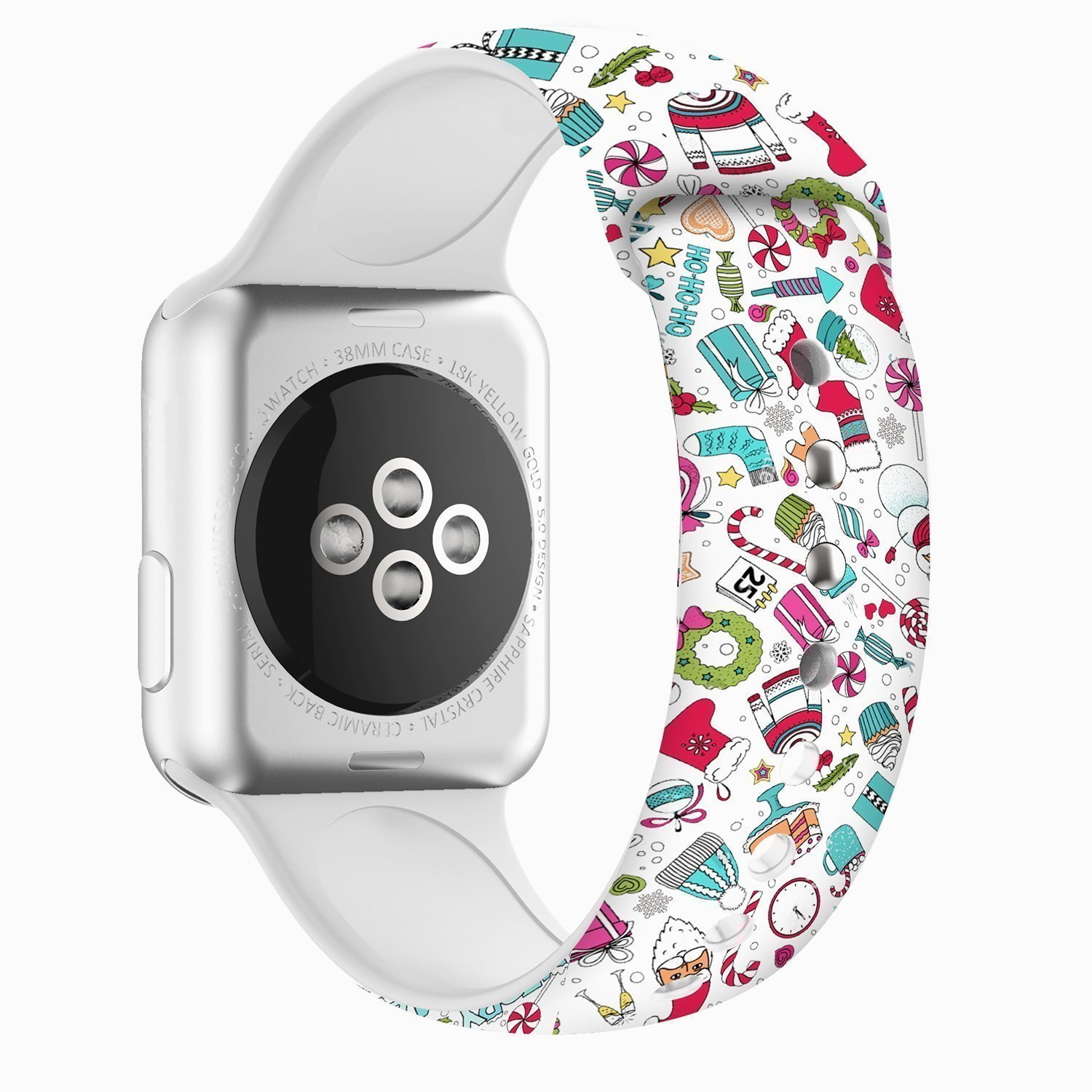 

Ремешок для Apple Watch 42/44 mm, силиконовый новогодний, принт 001 (125301)