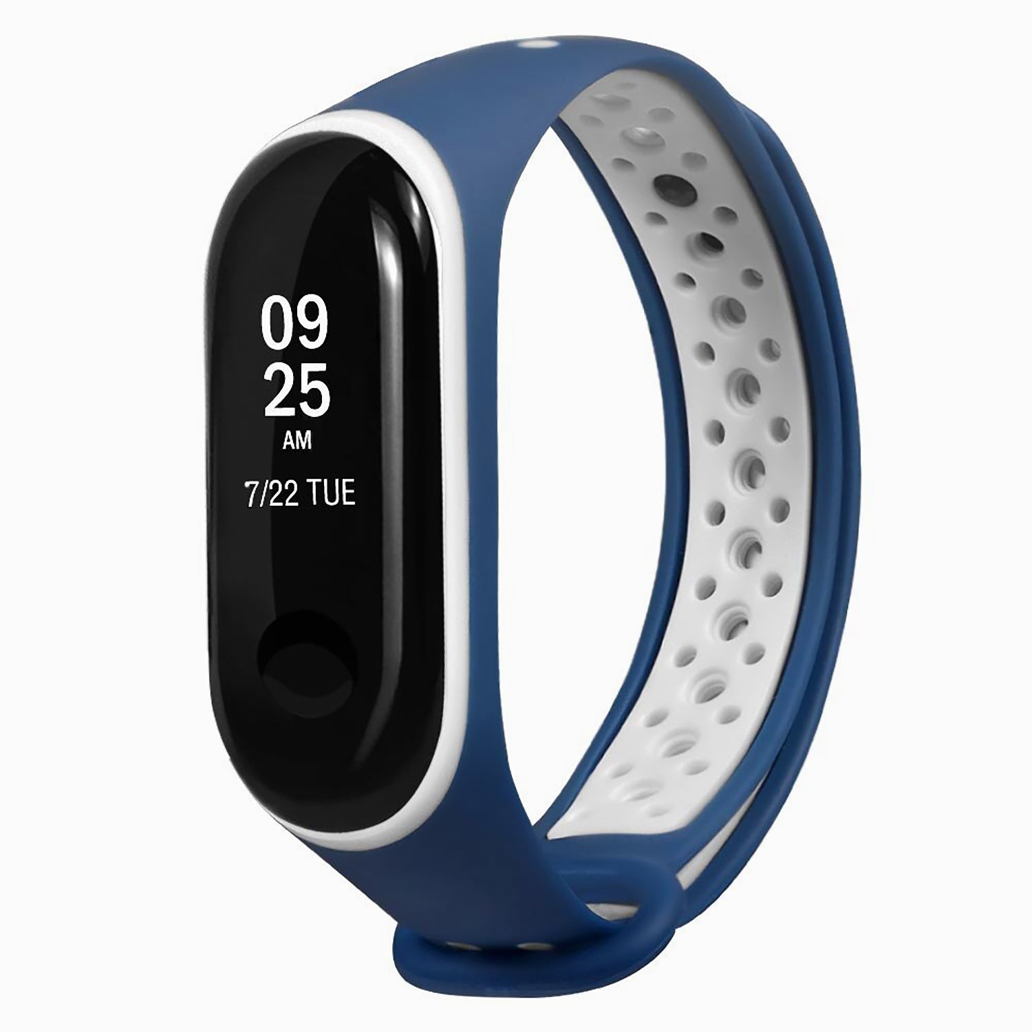 

Ремешок для Xiaomi Mi Band 3/Mi Band 4, силиконовый Sport N, blue/white (125732), Синий/белый