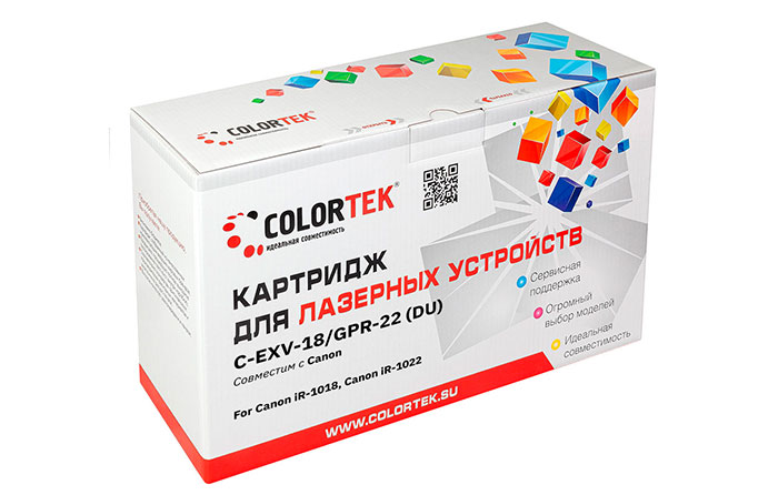 

Драм-картридж (фотобарабан) лазерный Colortek CT-CEXV18/GPR22 (CEXV18/GPR22), черный, 26900 страниц, совместимый, для Canon IR 1018/1022, CT-CEXV18/GPR22