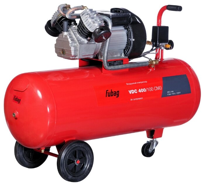 

Компрессор воздушный Fubag VDC 400/100, 2.2 кВт, 7.9 атм, 400л/мин, 220В, 100 л, масляный, электрический, поршневой, коаксиальный (прямой) (614319561), VDC 400/100