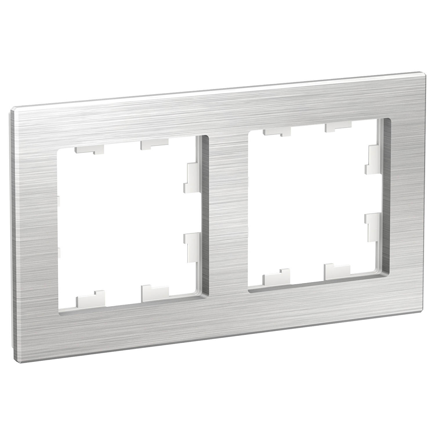 

Рамка Schneider Electric ATLASDESIGN NATURE, 2-поста, металл серебро (ATN312102)
