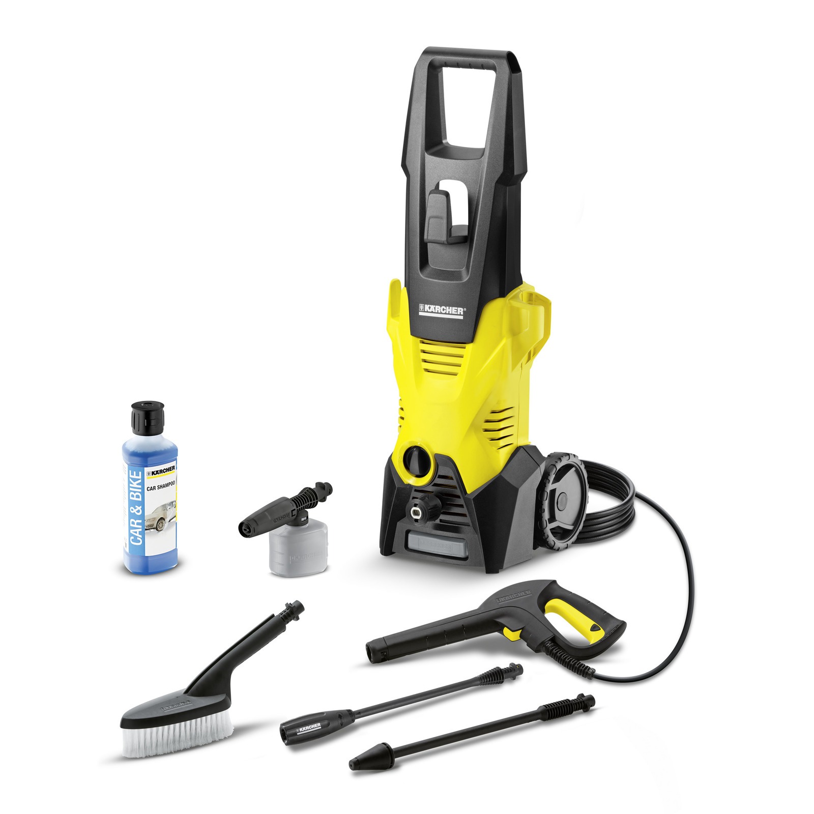 

Мойка высокого давления KARCHER K 3, 118 атм, 380 л/ч, шланг 6 м, сетевой шнур 5 м, корпус насоса металл, забор воды из емкости, 6.53 кг регулировка расхода шампуня (1478734), K 3