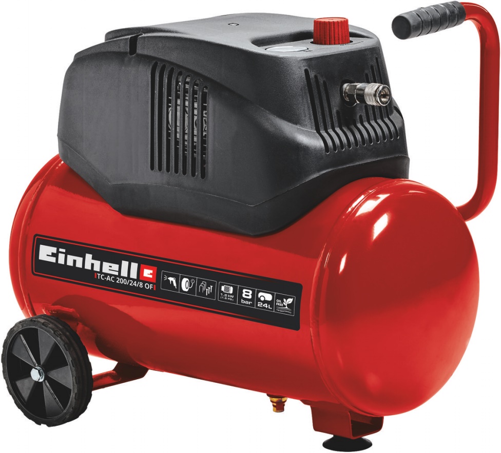 

Компрессор воздушный Einhell TC-AC 200х 24х8 OF , 1.2кВт, 8 бар, 180л/мин, 220В, 24л, масляный, электрический, поршневой, коаксиальный (прямой) (4020590), TC-AC 200х 24х8 OF