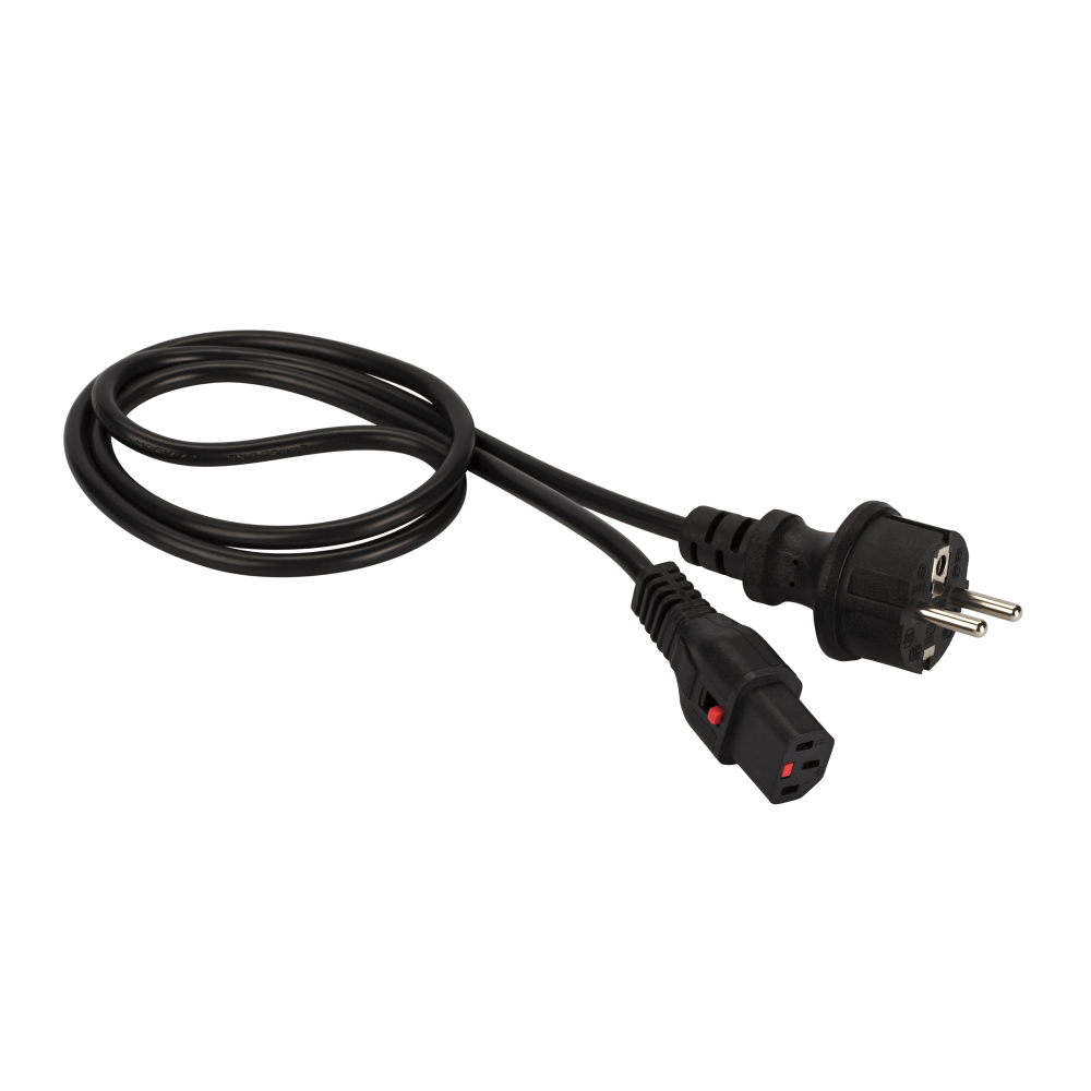 Кабель питания C13-Schuko (Euro)(M), Lanmaster LAN-PP13L/SH-2.0-BK
