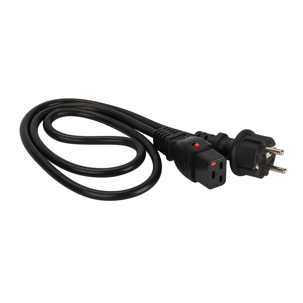 Кабель питания C19-Schuko (Euro)(M), Lanmaster LAN-PP19L/SH-5.0-BK