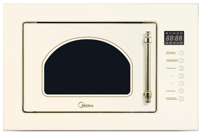 

Микроволновая печь встраиваемая Midea MI9252RGI-B 25л, 900Вт, гриль, бежевый (MI9252RGI-B), MI9252RGI-B