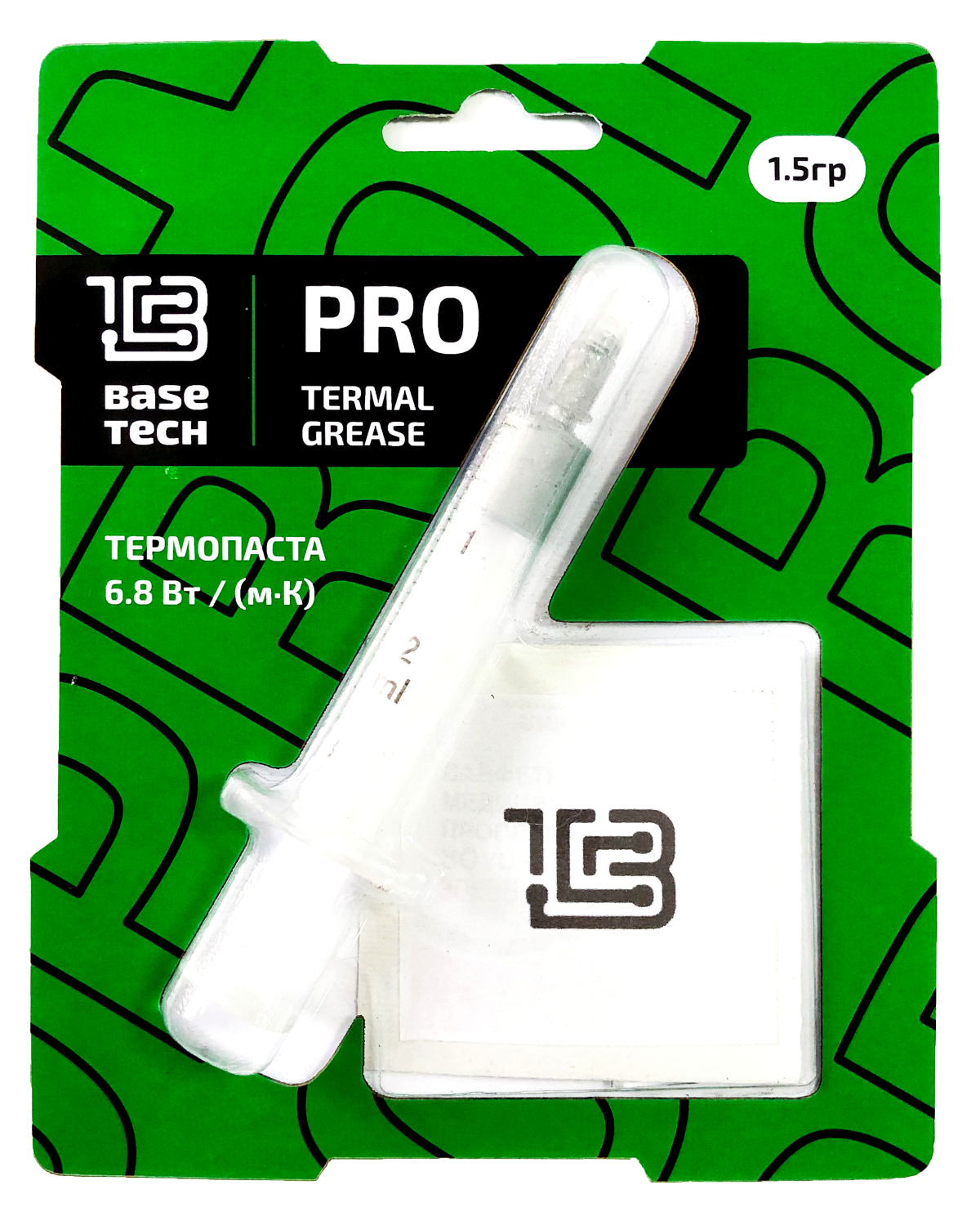 

Термопаста Basetech PRO, 6.8 Вт/м*К, шприц, лопатка, 1.5г, серый (BTG-PRO), PRO
