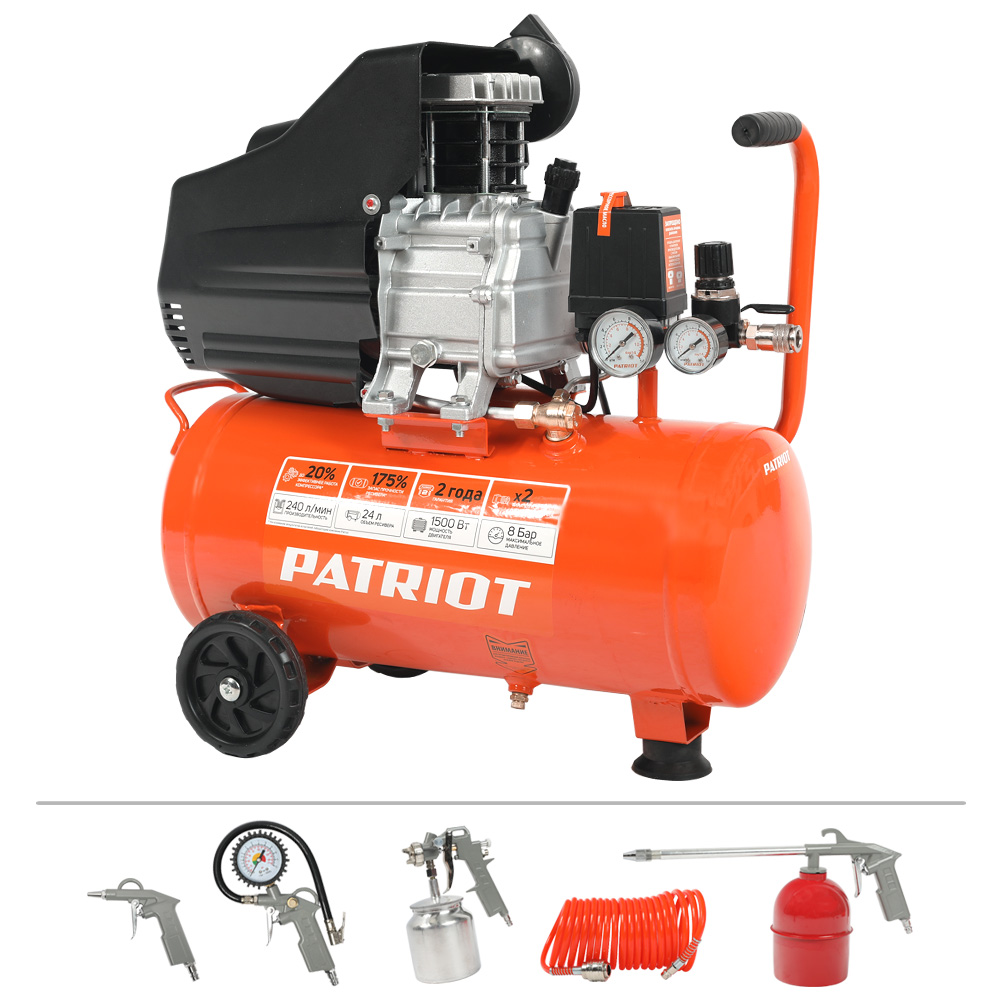 Компрессор воздушный PATRIOT EURO 24-240K, 240л/мин
