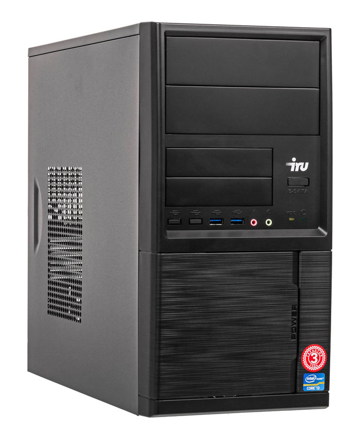 

Системный блок IRU Office 313, Intel Core i3 9100 3.6GHz, 4Gb RAM, 240Gb SSD, W10Pro, черный (1418570), 313