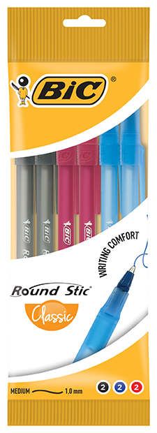 

Набор шариковых ручек BIC ROUND STIC 929071, разноцветный, 6шт., пластик, колпачок, блистер (929071), 929071