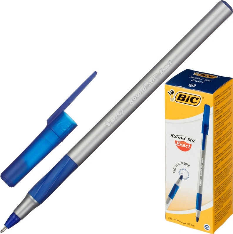 

Ручка шариковая BIC РАУНД СТИК ЭКЗАКТ 918542, черный, пластик, колпачок, картонная коробка (918542), 918542