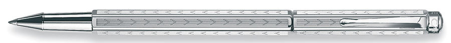 Ручка роллер автомат CARANDACHE Ecridor Chevron PP, латунь ювелирная с палладиевым покрытием, колпачок, коробка (838.286)
