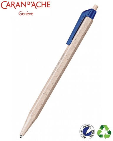 Ручка шариковая автомат CARANDACHE WOOD CHIPS, синий, переработанная древесная стружка, картонная коробка (825.162)