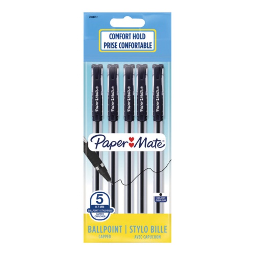 

Набор шариковых ручек Paper Mate BRITE BP, черный, 5шт., пластик, колпачок, блистер (2084417), BRITE BP