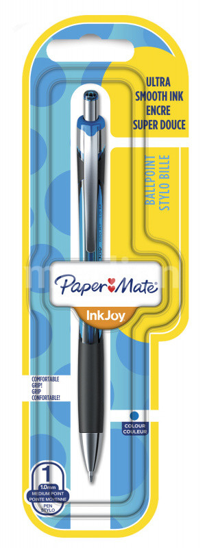 

Ручка шариковая автомат Paper Mate INKJOY 550 RT, синий, пластик, блистер (1956418), INKJOY 550 RT