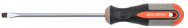 Отвертка плоская SL6x150мм, CrV, магнитный наконечник, прорезиненная рукоять, Ombra ROUND GRIP 752615 (55143)