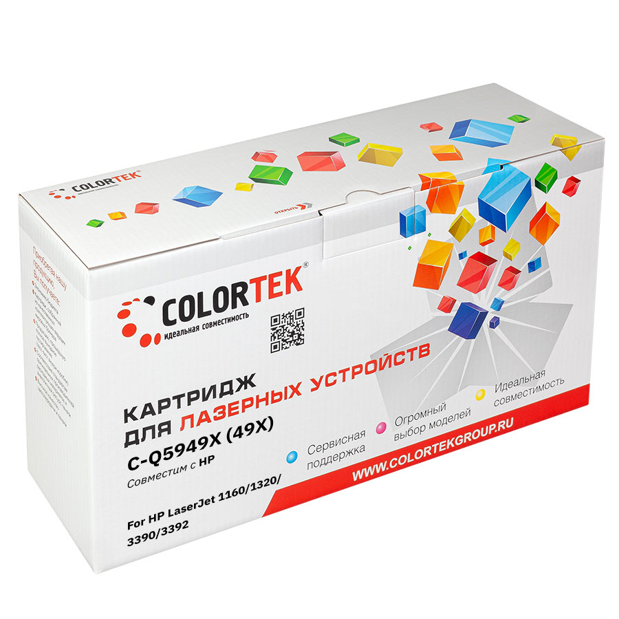 

Картридж Colortek СТ-Q5949X LJ 1320/3390/3392, 6000 стр., черный