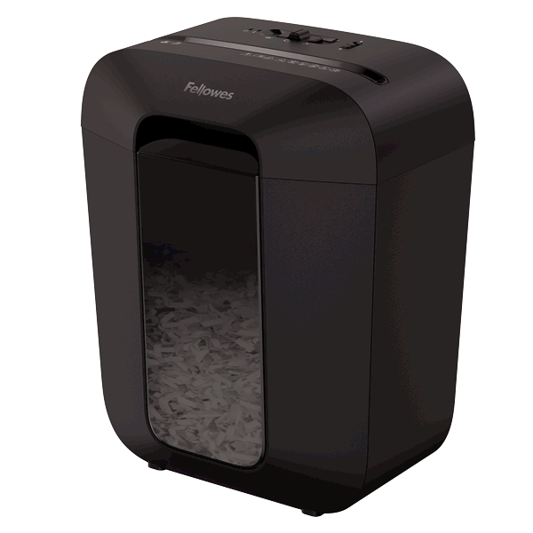 

Шредер FELLOWES PowerShred LX45, секретность P-4, фрагменты - 4 мм x 3.7 см, объем 17 л, кол-во листов до 8 шт., скрепки, скобы, карты, черный (FS-44005), LX45