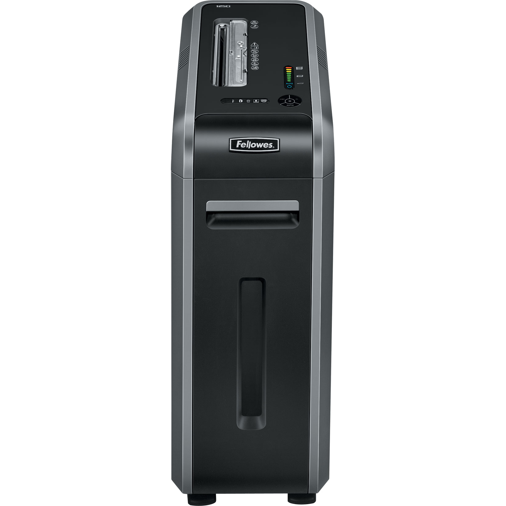 

Шредер FELLOWES PowerShred PS-125Ci, секретность P-4, фрагменты - 4ммx3.8см, 53л, 20 листов, скрепки, скобы, карты, CD, черный (FS-46120), PS-125Ci