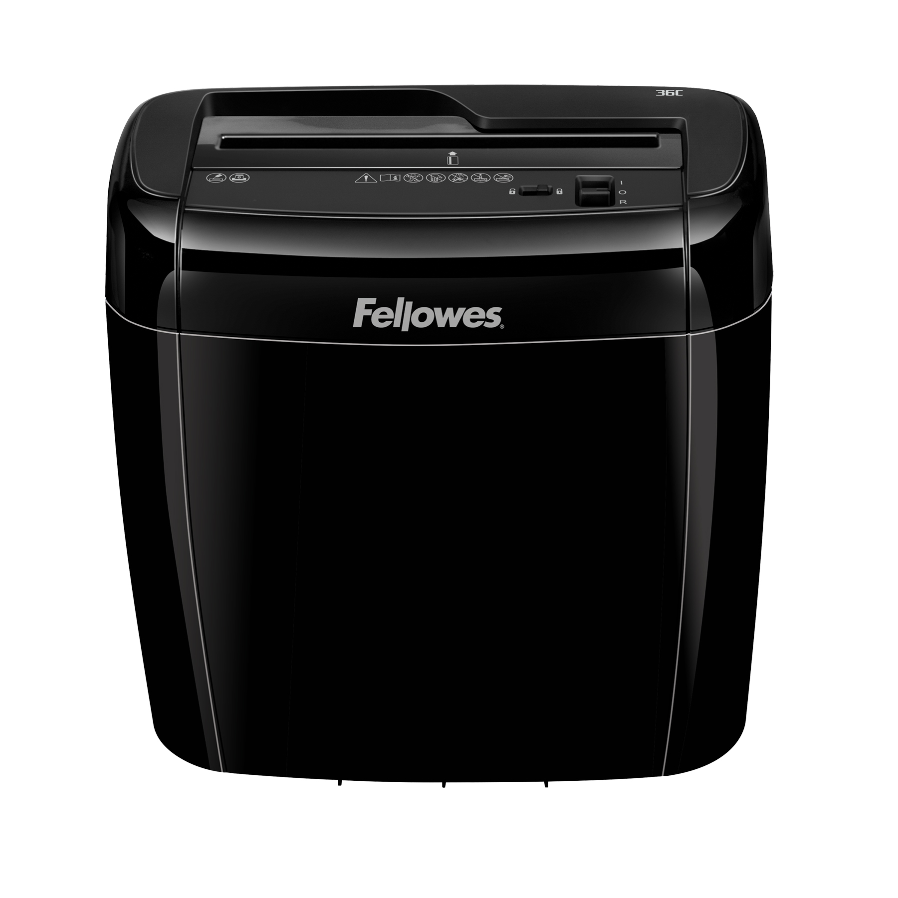 Шредер FELLOWES PowerShred 36C, секретность P-4, фрагменты - 4ммx4см, 12л, 6 листов, скрепки, скобы, карты, черный (FS-47003)