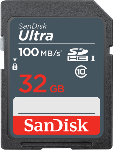 Карта памяти SDHC Sandisk 32Gb Class 10 (SDSDUNR-032G-GN3IN)