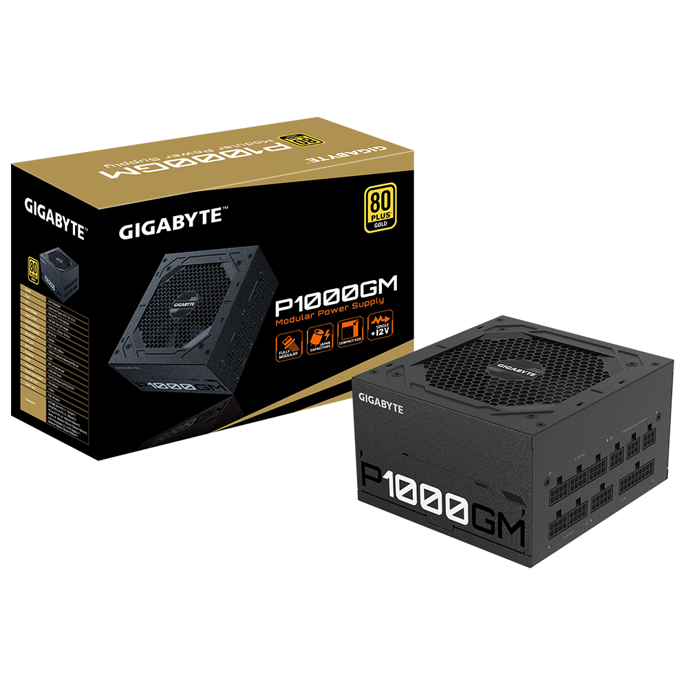 

Блок питания 1 кВт ATX GIGABYTE GP-P1000GM, 120 мм, 80 Plus Gold (GP-P1000GM), GP-P1000GM
