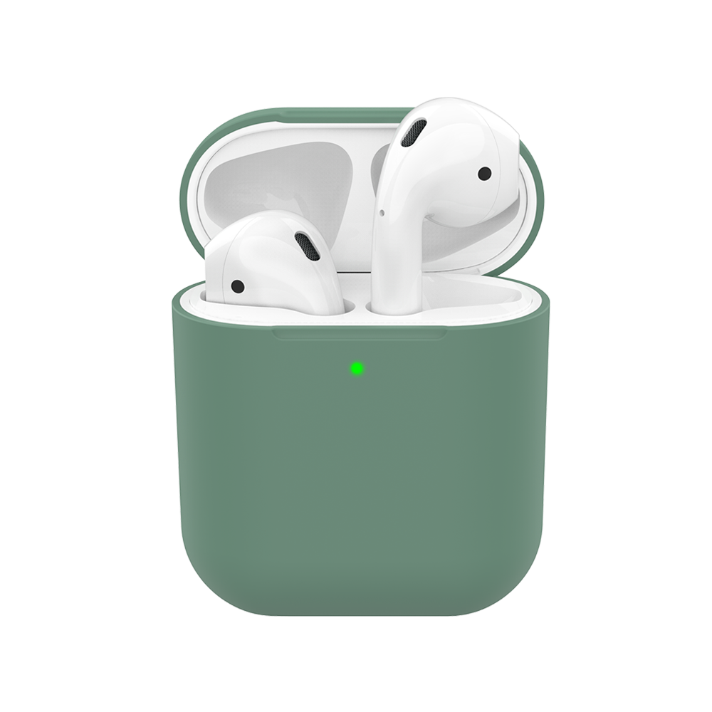 Чехол Deppa, силиконовый для Apple AirPods 1 и 2, темно-зеленый (47039)