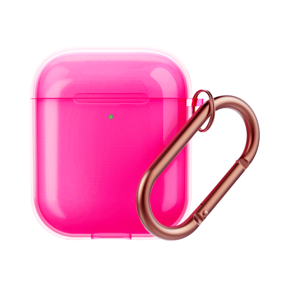 

Чехол Deppa, Термопластичный полиуретан, кольцо-карабин для Apple AirPods 1 и 2, Розовый ( 47307), -