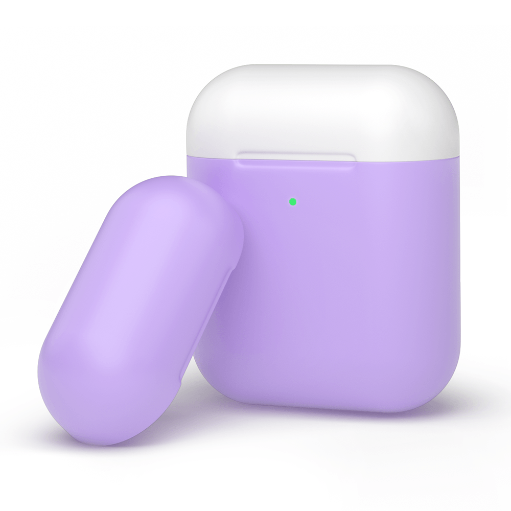 

Чехол Deppa, силиконовый для Apple AirPods, лавандовый/белый (47022), -